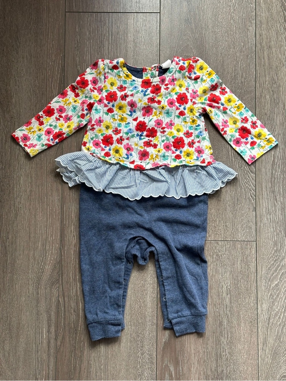 GAP Floral Peplum Romper - Red, Yellow, Blue